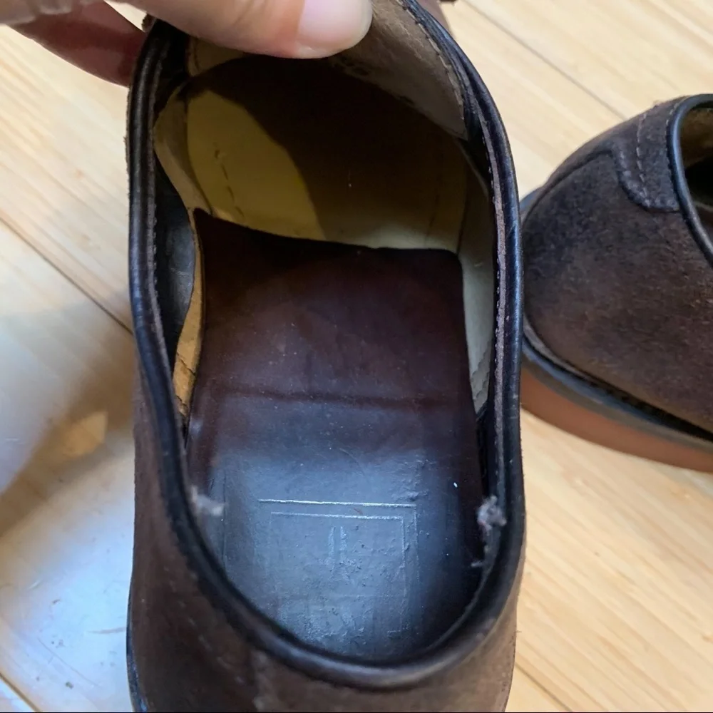 Frye Distressed Brown Suede Lace Up Oxfords, 8.5.
